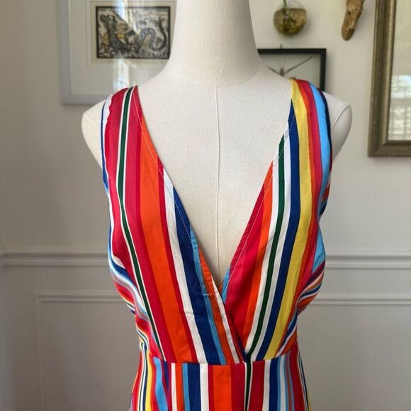 Lulus Elianna Rainbow Stripe Backless Maxi Dress $70 S - Picture 3 of 8
